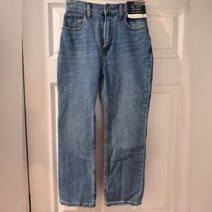 NWT Abercrombie & Fitch high rise curve love ankle straight denim jeans 000 Xs